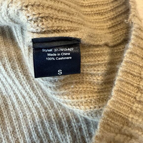 Jenni Kayne Cashmere Sweater Women's Small Brown 1/4 Zip Minimalist Glam Winter - Picture 8 of 10